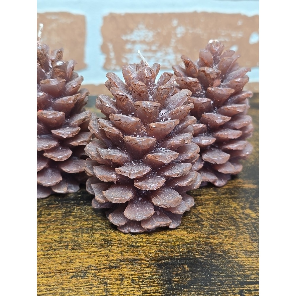 Pine Cone Shaped Bee Wax Candles, Set Of‎ 3 Christmas Gift, Home Decor